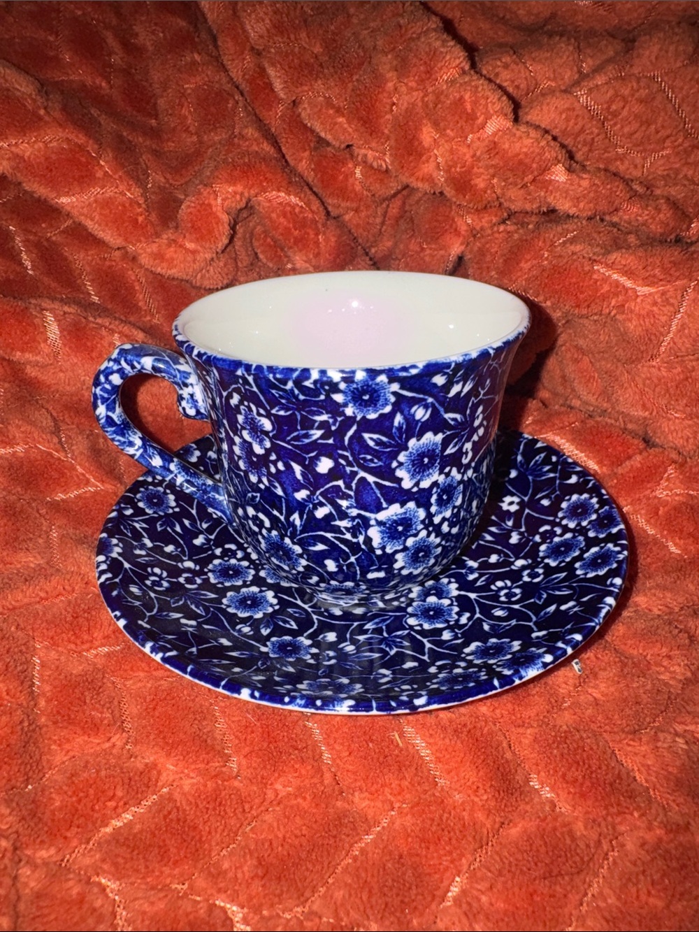 Vintage Staffordshire England "Blue Brook" Blue & White Transferware
